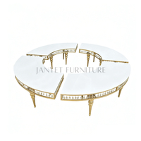 Table Courbe pour Mariage et Événements – Table Serpentine en Acier Inoxydable Doré pour Salle à Manger