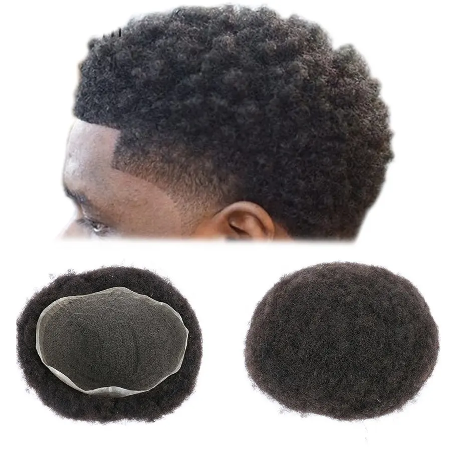 Full Lace Black Mens wigs afro hair natural toupee hair braided afro wigs for black men