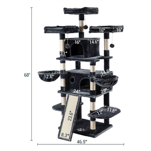شجرة تسلق للقطط من المصنع مباشرة، ألعاب قطط بتصميم جديد، سهلة التنظيف، مستلزمات حيوانات أليفة، حبل سيزال، شجرة قطط كبيرة، الأكثر مبيعًا - Product Image 2