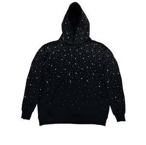 Hoodie Homme 100% Coton, Pull <span class=keywords><strong>Capuche</strong></span> Oversize Personnalisable avec Strass, Sweatshirt <span class=keywords><strong>Capuche</strong></span> Lourd <span class=keywords><strong>à</strong></span> Motif Uni - Product Image 4