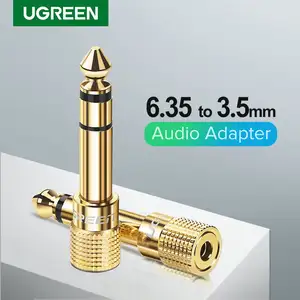 Ugreen שקע 3.5 רמקול מחבר 6.35mm זכר ל 3.5mm נקבה אודיו מחבר 3.5 שקע Aux כבל עבור רמקול גיטרה שקע 6.35