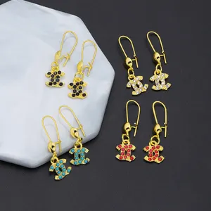 JXX harga grosir semua jenis perhiasan mode mewah elegan 24K liontin berlapis emas anting wanita antik