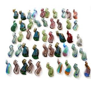 Monili Che Fanno Disegni Misti di Murano Lampwork di Vetro Del Pendente Della Collana - Product Image 4
