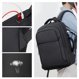 Sac à dos pour <span class=keywords><strong>ordinateur</strong></span> portable en PU imperméable de haute qualité avec logo personnalisé, grande capacité, pour hommes, aéroport, bureau, voyage d'affaires - Product Image 6