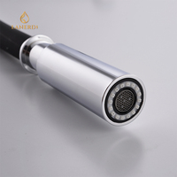 Robinet de cuisine en laiton brossé nickel, moderne et luxueux, à poignée unique, à col long, flexible, avec douchette extractible
