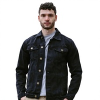 Chaqueta de Mezclilla Lavada para Hombre, Color Sólido, Cuello Camisero, Corte Regular, Informal, Chaqueta de Algodón para Otoño, Cierre de Botones, Ahora Disponible