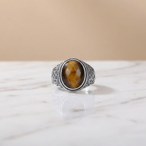 Merryshine Vintage Style Open Brass Jewelry Spiritual <strong>Tiger</strong> <strong>Eye</strong> Stone Turkish Gemstone <strong>Ring</strong> for Men - Product Image 3