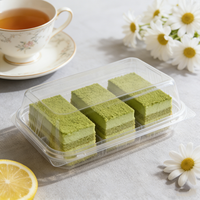 Boîte d'emballage rectangulaire transparente pour gâteau au fromage glacé, mousse, boîte de conditionnement en plastique PET transparent avec couvercle