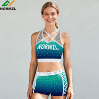 Soutien-gorge de sport et short Sparkle Cheer avec strass, vêtements d'échauffement pour l'entraînement, logo d'équipe, haut actif