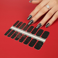 Huizi Non-toxique populaire motif classique autocollants pour ongles personnalisé en gros transparent vernis à ongles autocollants