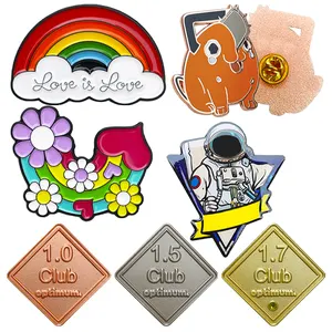 Fabricante Personalizado Design Lapela Pin Badge UV Impresso Metal Logo Soft Hard Enamel Pin Custom Enamel Pins