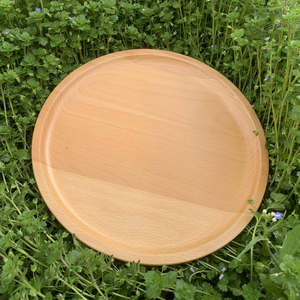 Assiettes en bois de hêtre pour collations, desserts et gâteaux - Product Image 1