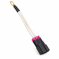 Connecteur de faisceau de câblage automobile avec borne annulaire, câble à deux fils, boîtier noir et verrouillage rose