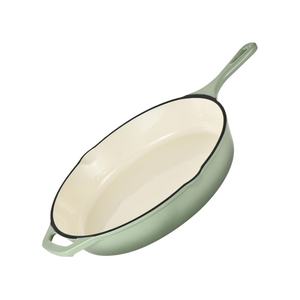 Padella in Ghisa con Rivestimento Smaltato Pesante, Manico, <span class=keywords><strong>Teglia</strong></span> da Forno, Padella per Friggere, Pentola in Ghisa, Griglia Rotonda con Beccuccio - Product Image 2