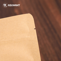 Sac d'emballage en papier Kraft de qualité alimentaire, unités, avec fermeture à glissière, avec fenêtre transparente