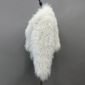 Manteau en fausse fourrure d'agneau <span class=keywords><strong>de</strong></span> Mongolie à la mode et à col rabattu pour femmes - Product Image 4