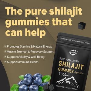 OEM ODM Hot Selling Sugar Free Natural Pure Himalayan Shilajit Gummies <b>Supplements</b> 3000mg for Men & Women - Product Image 2
