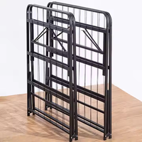 Lit pliant en métal réglable à double cadre en fer, taille double, portable, pour économiser l'espace et réduire les frais de transport, idéal pour la maison