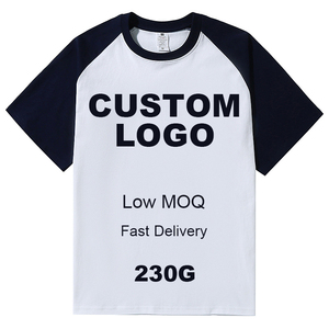 T-shirts en coton épais à blocs de couleur, style INS, <span class=keywords><strong>avec</strong></span> logo personnalisé, coupe ample, manches raglan, col rond uni, manches courtes - Product Image 3