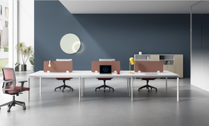 Scrivania ergonomica eco-friendly per Home Office in <span class=keywords><strong>Teak</strong></span> con postazioni di lavoro allungabili per lavori a distanza - Product Image 5