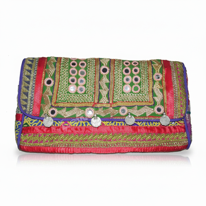 Bolso de mano tipo BANJARA bohemio con cierre de cremallera de gran capacidad, bolso bandolera portátil de algodón con bordado tribal étnico para mujer - Product Image 1