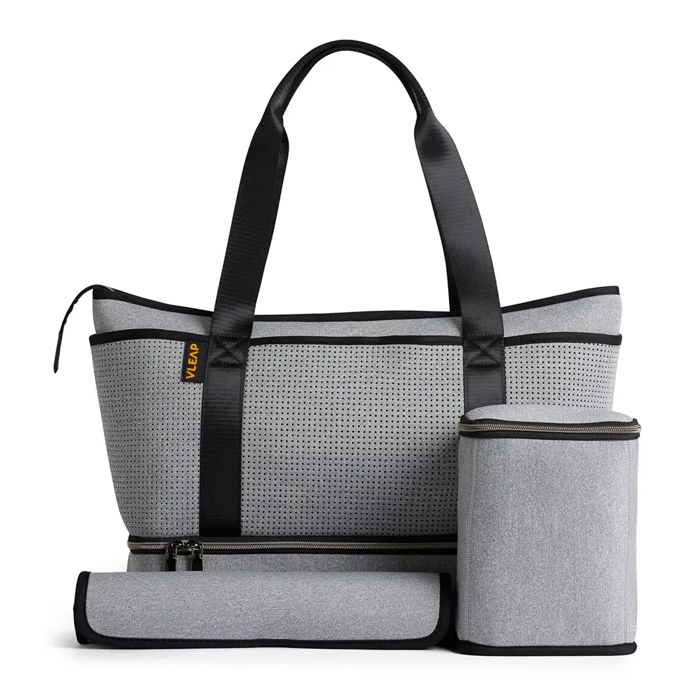 Multi pockets Custom Logo Neoprene mams diaper Bags women travel bag with extra pad zipper closure