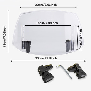 Parabrisas universal elevado para motocicleta, 22x18cm, PCABS, deflector frontal transparente para Honda, Suzuki, Haojue, Yama, Haha, Lei - Product Image 1
