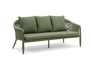 Ensemble de meubles d'extérieur confortables en aluminium vert moderne, canapé, chaises, table basse, salle à manger, utilisation en hôtel, patio, jardin, terrasse - Product Image 3