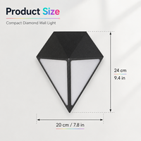 Lampe murale solaire intelligente d'extérieur en aluminium étanche RGB LED avec contrôle par application pour jardin et patio – Vente en gros