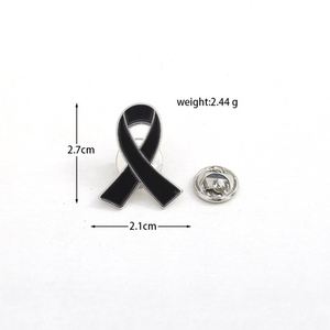 เข็มกลัดโลหะรูปผีเสื้อเคลือบเงาแบบกำหนดเองสำหรับรณรงค์มะเร็ง - Product Image 2