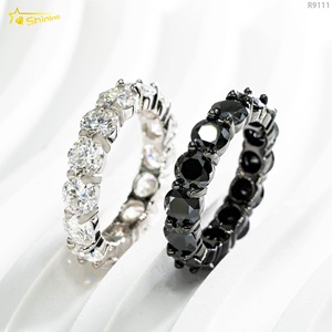 <span class=keywords><strong>Anello</strong></span> in Moissanite <span class=keywords><strong>con</strong></span> diamante per fede nuziale in <span class=keywords><strong>argento</strong></span> <span class=keywords><strong>925</strong></span> <span class=keywords><strong>con</strong></span> <span class=keywords><strong>pietra</strong></span> trasparente <span class=keywords><strong>nera</strong></span> di alta qualità da 5MM - Product Image 1