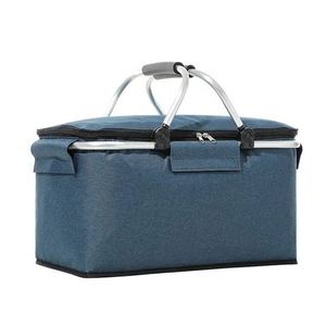 Grand Panier Pique-Nique Vintage en Rotin avec Vaisselle et Poignée, Style Chinois, pour la Plage et le Camping, pour Femmes - Product Image 1