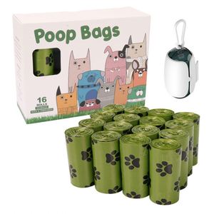 Sacs à déjections canines jetables sans noyau pour l'extérieur avec motif d'os imprimé pour le nettoyage des chats, en stock - Product Image 1