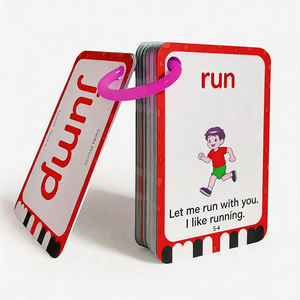 Tarjetas didácticas personalizadas de fábrica con frases en inglés, tarjetas de aprendizaje de palabras en inglés de doble cara, tarjetas educativas para niños - Product Image 1