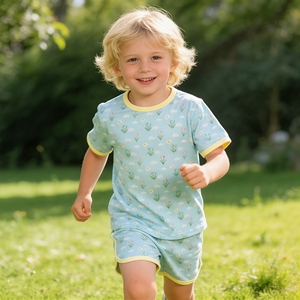 Pigiama in rete traspirante per <span class=keywords><strong>bambina</strong></span>, set pigiama a maniche corte per neonati, leggero, per le giornate estive calde - Product Image 1