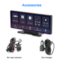 Caméra dashcam 4k 10.26 pouces Apple CarPlay Android AUTO AUX multimédia Audio voiture dvr caméra enregistreur vidéo lien miroir