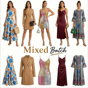 Tie Waist Midi Dress, Summer Versatile Women Dress, Random Mix <b>Mixed</b> Goods Shipment - Product Image 1