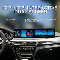 ACARDASH Android 13 12.3" Double écran CarPlay Navigation Lecteur multimédia Qulacomm Snapdradon pour BMW X5 2014-2017