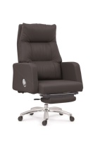 JOHOOFURNITURE Chaise de bureau exécutive moderne en cuir beige, ergonomique, dossier haut, pivotante avec repose-pieds, chaise de patron, Sedia Da Ufficio