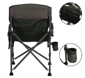 <span class=keywords><strong>Fauteuil</strong></span> pliant portable-Chaise de <span class=keywords><strong>camping</strong></span> surdimensionnée avec poches latérales, chaise de plage et de pêche robuste pour la relaxation en plein air - Product Image 5