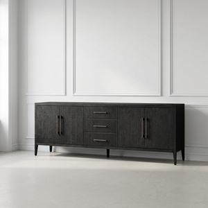 Credenza Moderna per Tutta la Casa con 4 Ante, Mobile Buffet in Legno Massello per Sala <span class=keywords><strong>da</strong></span> Pranzo - Product Image 4