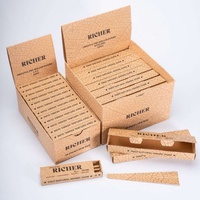 Cônes pré-roulés en papier brun non blanchi avec logo personnalisé, gomme arabique naturelle, emballage personnalisé OEM, 1000 pièces/boîte