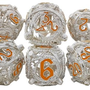 <span class=keywords><strong>Jeu</strong></span> de dés personnalisé en métal, motif crâne de dragon noir et or, pour jeux de rôle, de table, de décision et de <span class=keywords><strong>jeu</strong></span> d'équipe (D&D) - Product Image 5