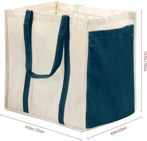Vente en gros de sacs fourre-tout en coton et en toile avec taille personnalisable et couleur style de mode pour faire du shopping et cadeaux-shijur Brand - Product Image 3