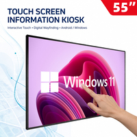 KINGONE 55 İnç Duvara Monte Dokunmatik Ekran Paneli Dijital Tabela USB Arabirimli LCD Monitör İnteraktif Ekran