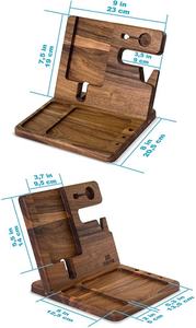 Organizador de Madera para Teléfono, Soporte de Madera para Celular, Soporte para Reloj, Base de Carga de Madera para Hombre - Product Image 3