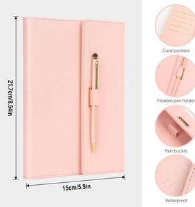 Carnet de Notes en Cuir Rechargeable A5 avec Logo Personnalisé d'Usine, Rose Mignon pour Fille, Fermeture Magnétique, Journal de Papeterie, Organiseur de Bureau - Product Image 4