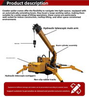 Livraison rapide, grue araignée de 2 tonnes, 4,7 mètres, grue araignée électrique, mini grue araignée, prix bas