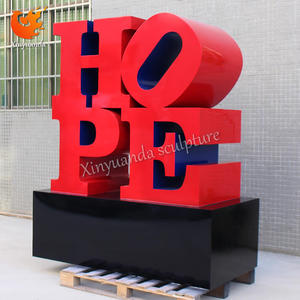 Sculpture extérieure personnalisée en acier inoxydable pour parc et espace vert, accessoires d'art paysager et d'artisanat - Technique de peinture avec lettres anglaises 'Hope' - Product Image 2