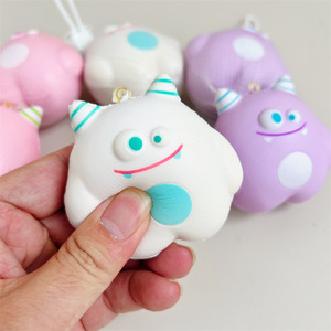 Cartoon Cute Pointed-Horn Little Monster Slow-<b>Rebound</b> Squishy Stress-Relief PU Simulation Bread Gift Toy Pendant Unisex All Ages - Product Image 5